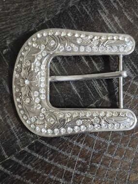Silver Crystal-Accent Western Belt Buckle - Women Jewelry